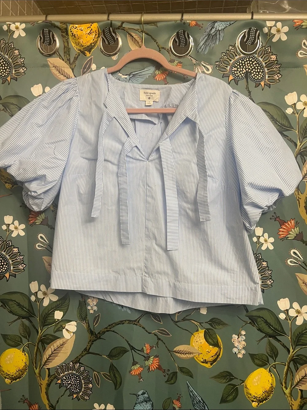 kate spade Blue and White Striped Collared Shirt